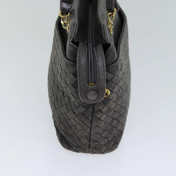 BALLY Shoulder Bag Leather Gray Auth yb580 - Picture 3 of 16